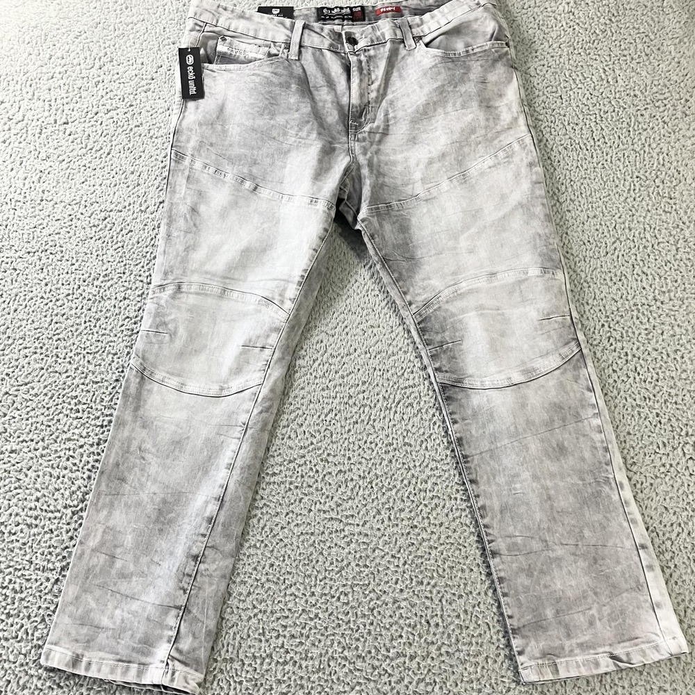 Ecko Unltd Jeans Mens 40 Skinny Gray Astro Slim Stretch‎ Denim Pants Skater